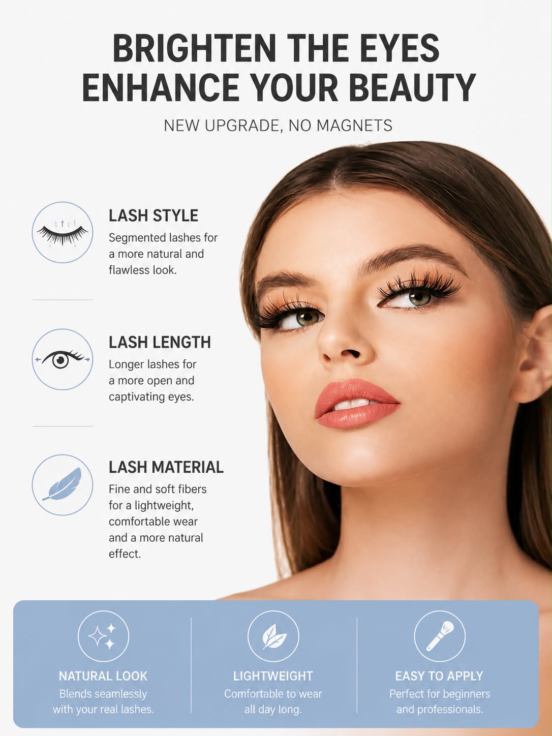 Fox Magnetic False Eyelashes – Natural Camellia Style