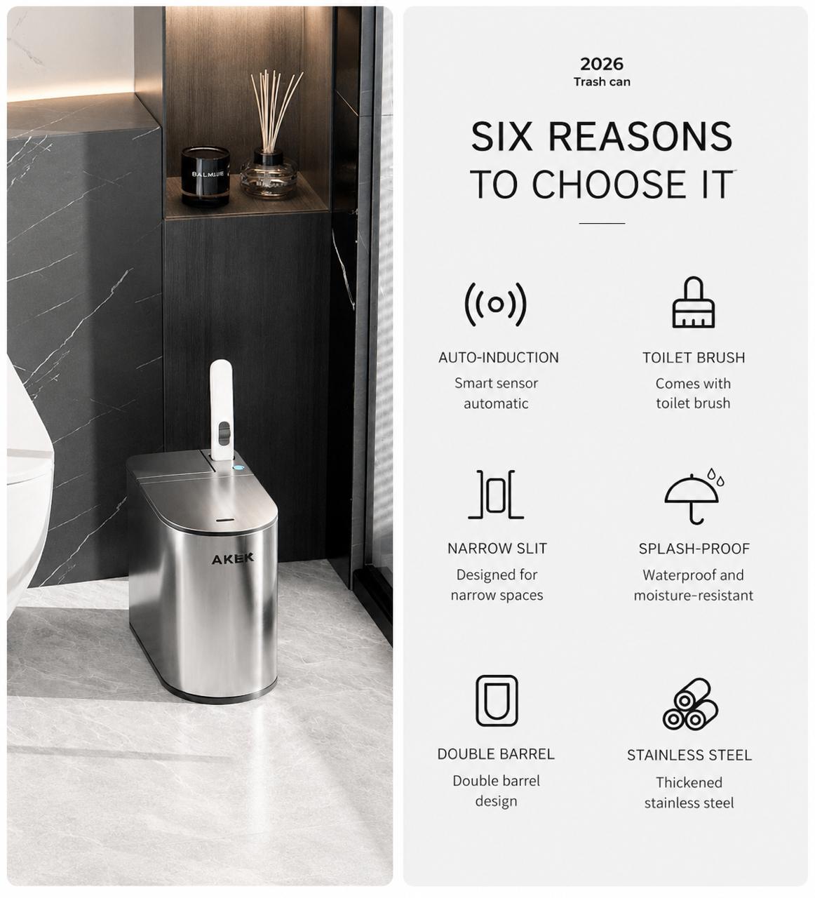 SMART AUTO-INDUCTION Automatic Sensor Toilet Brush – Integrated Design