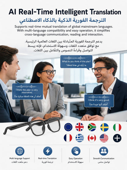 M02S AI Smart Translation Glasses With 8Mp Camera