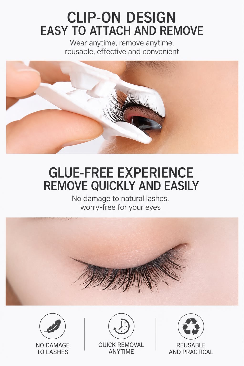 Fox Magnetic False Eyelashes – Natural Camellia Style