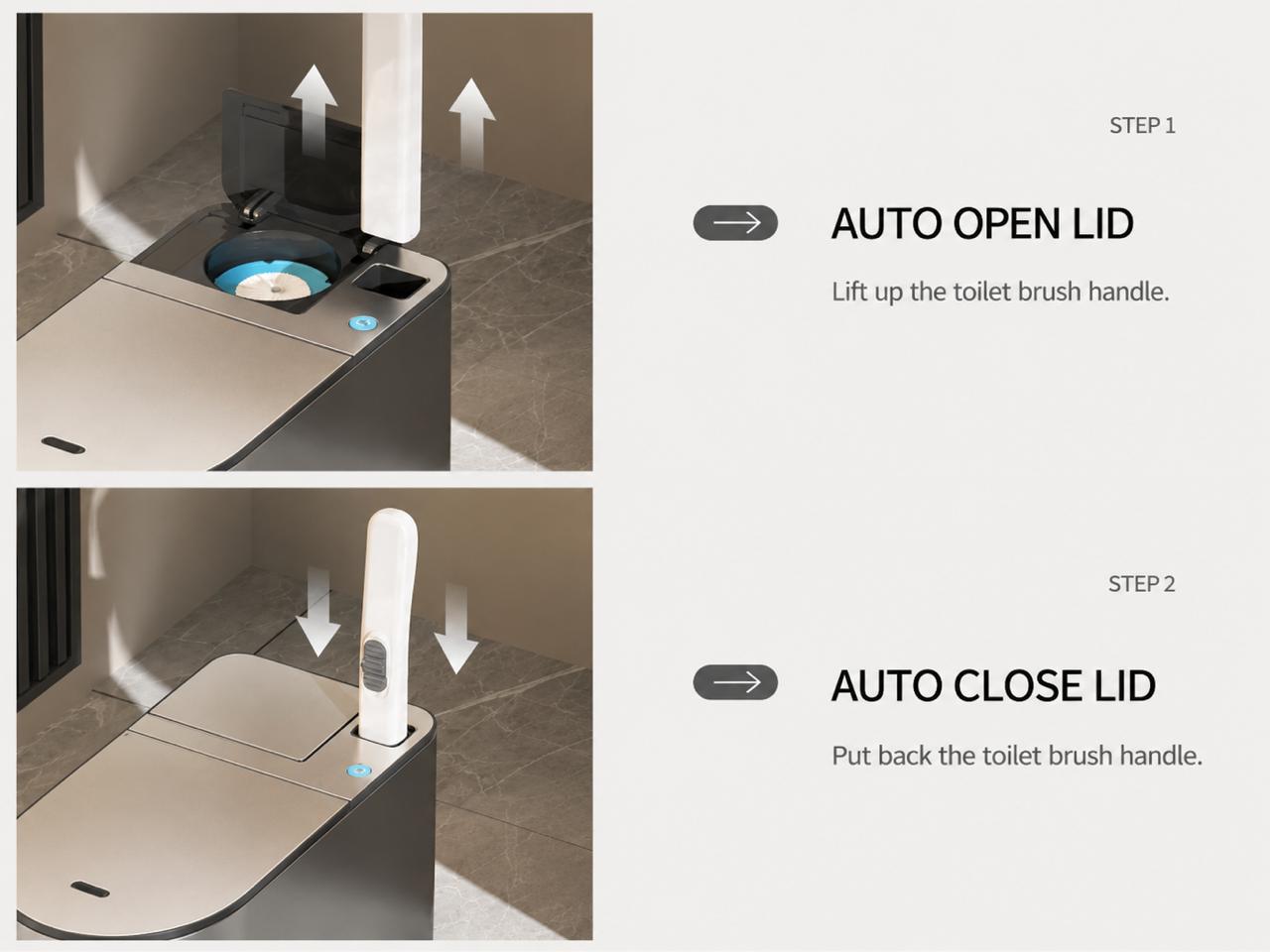 SMART AUTO-INDUCTION Automatic Sensor Toilet Brush – Integrated Design