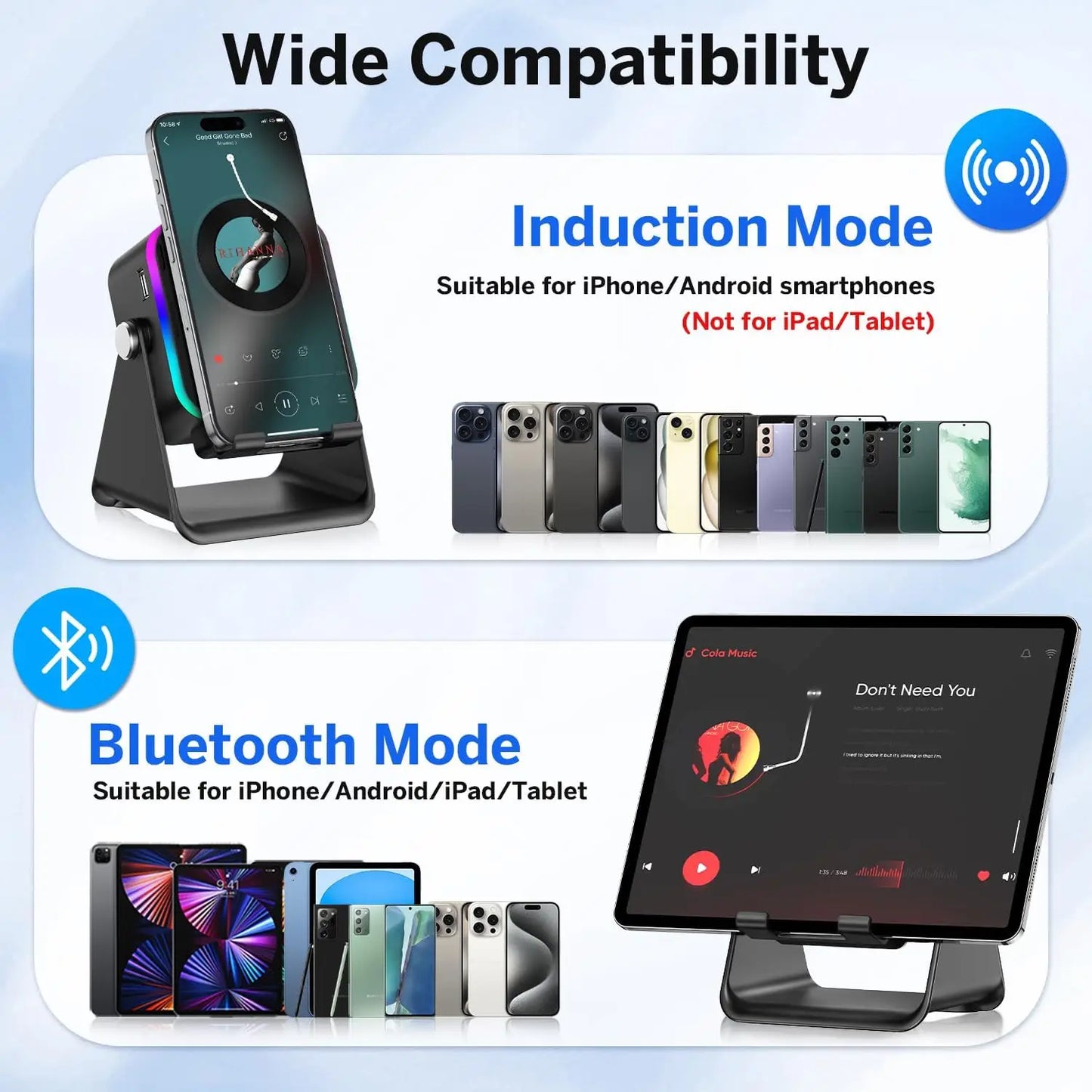 Smart RGB Phone Holder Speaker