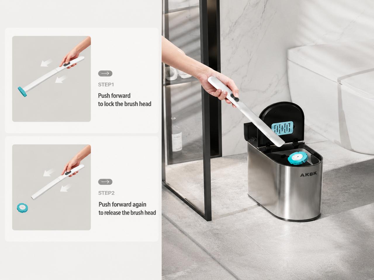 SMART AUTO-INDUCTION Automatic Sensor Toilet Brush – Integrated Design