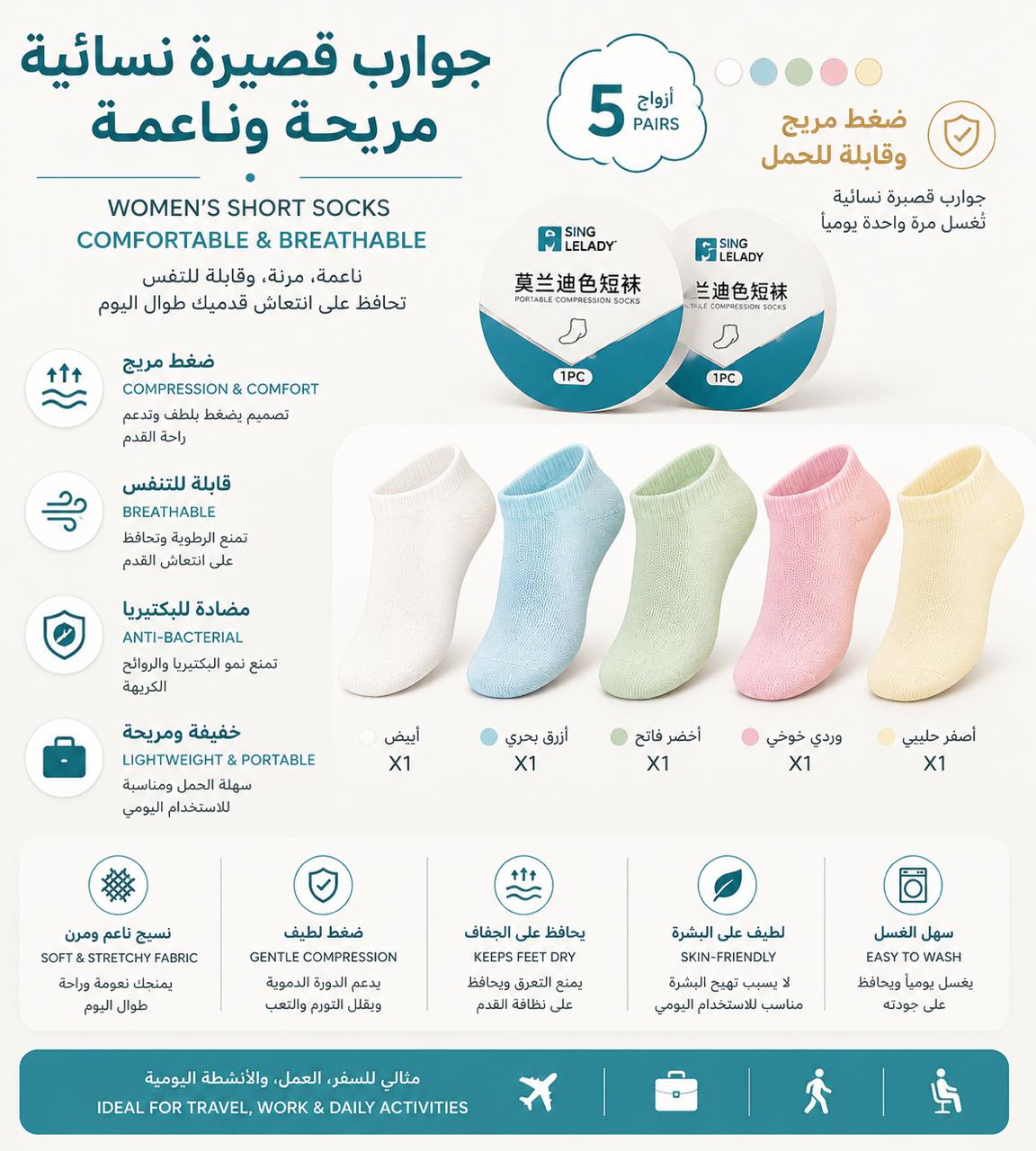 Compressed Disposable Travel Socks