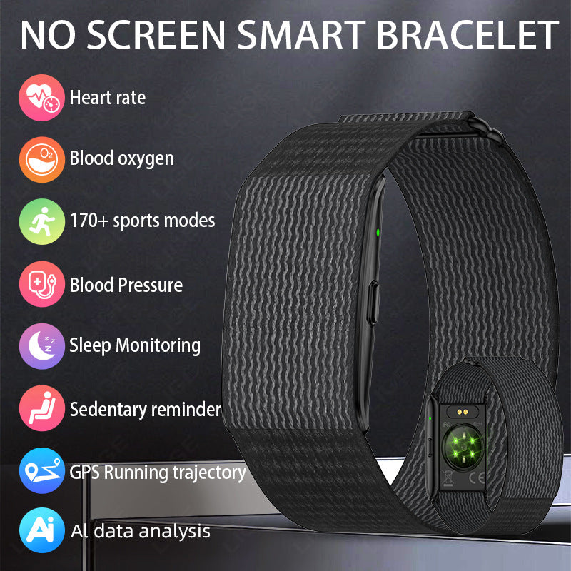 Cross-border New Screen-less Smart Bracelet For Heart Rate, Blood Oxygen And Sleep Detection, Lightweight And Non-sensory Sports Bracelet