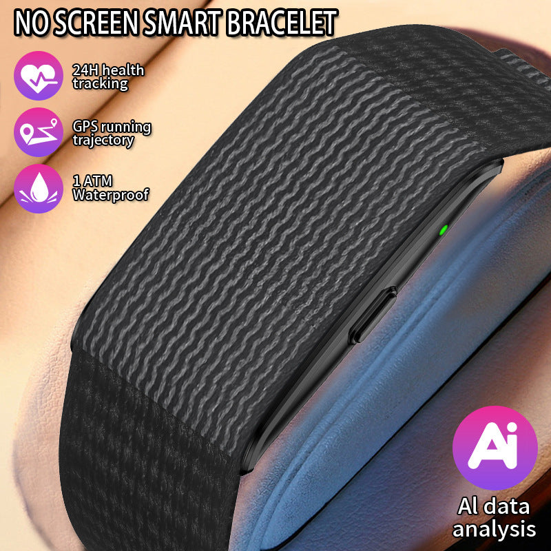 Cross-border New Screen-less Smart Bracelet For Heart Rate, Blood Oxygen And Sleep Detection, Lightweight And Non-sensory Sports Bracelet