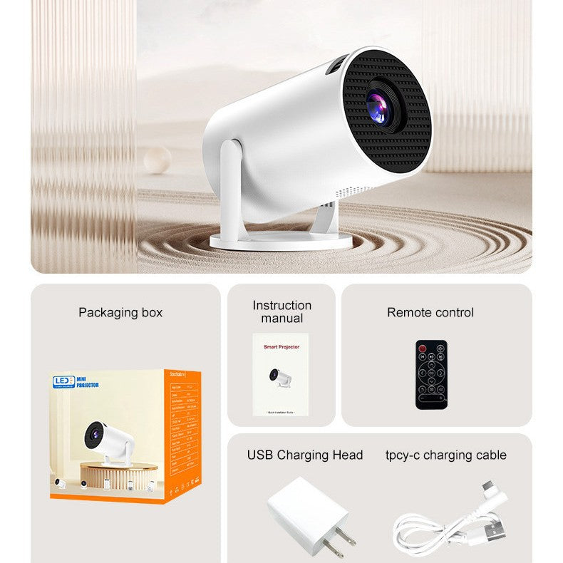 Projector For Home Use 1080P Mini Android Home Theater Barrel Projector Y200 Projector For Bedroom Wall Projection