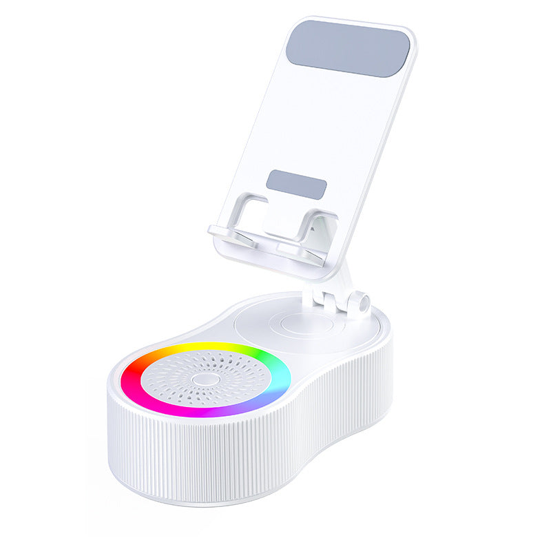 Induction Foldableing Desktop Mobile Phone Holder Multi-Function Wireless Audio Atmosphere Light Five-In-One With Charging Function