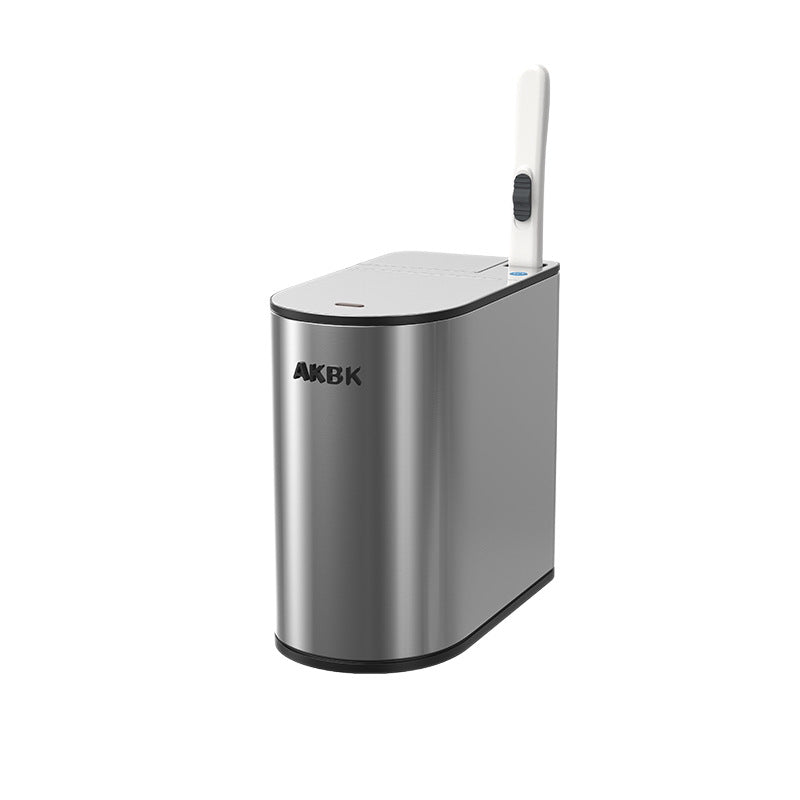 Smart Sensor Trash Can For Home Bathroom With Integrated Toilet Brush, Automatic Stainless Steel Narrow Gap Design, Wholesale