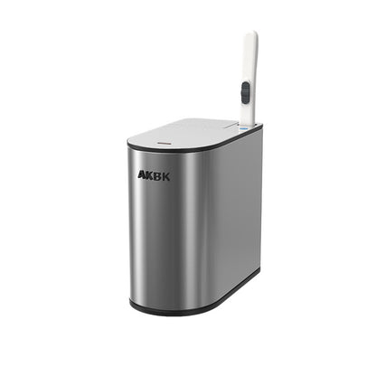 Smart Sensor Trash Can For Home Bathroom With Integrated Toilet Brush, Automatic Stainless Steel Narrow Gap Design, Wholesale