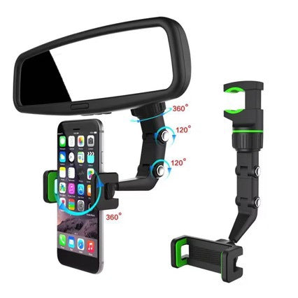 【2025 New Model】360 ° Car Mobile Phone Holder For Car Rearview Mirror, Multi-Directional Navigation Mount.