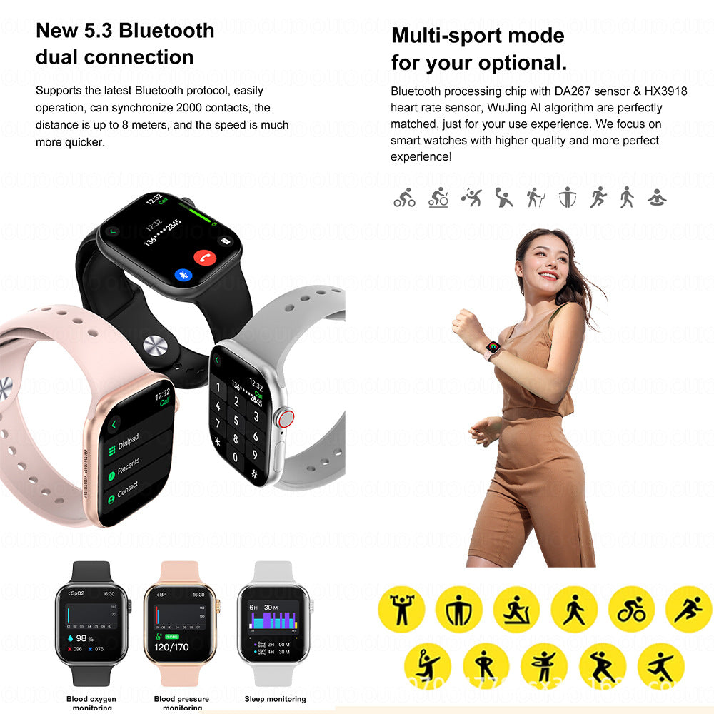 Dt Watch 10 Smart Watch Cross-Border Popular Bluetooth Nfc Wireless Charging Ip67 Sports Bracelet Titan