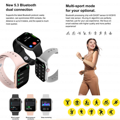 Dt Watch 10 Smart Watch Cross-Border Popular Bluetooth Nfc Wireless Charging Ip67 Sports Bracelet Titan