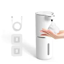 Automatic Foaming Soap Dispenser 380ml USB Rechargeable  Adjustable Electric Hand Soap Dispenser for Bathroom,Kitchen,Hotel,Restaurant(Black,White)Pro10