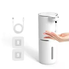 Automatic Foaming Soap Dispenser 380ml USB Rechargeable  Adjustable Electric Hand Soap Dispenser for Bathroom,Kitchen,Hotel,Restaurant(Black,White)Pro10