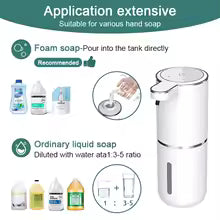 Automatic Foaming Soap Dispenser 380ml USB Rechargeable  Adjustable Electric Hand Soap Dispenser for Bathroom,Kitchen,Hotel,Restaurant(Black,White)Pro10