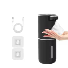 Automatic Foaming Soap Dispenser 380ml USB Rechargeable  Adjustable Electric Hand Soap Dispenser for Bathroom,Kitchen,Hotel,Restaurant(Black,White)Pro10