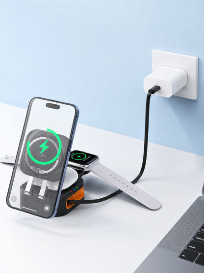 Magnetic 3 in 1 Wireless Charger Station With Extension Cords