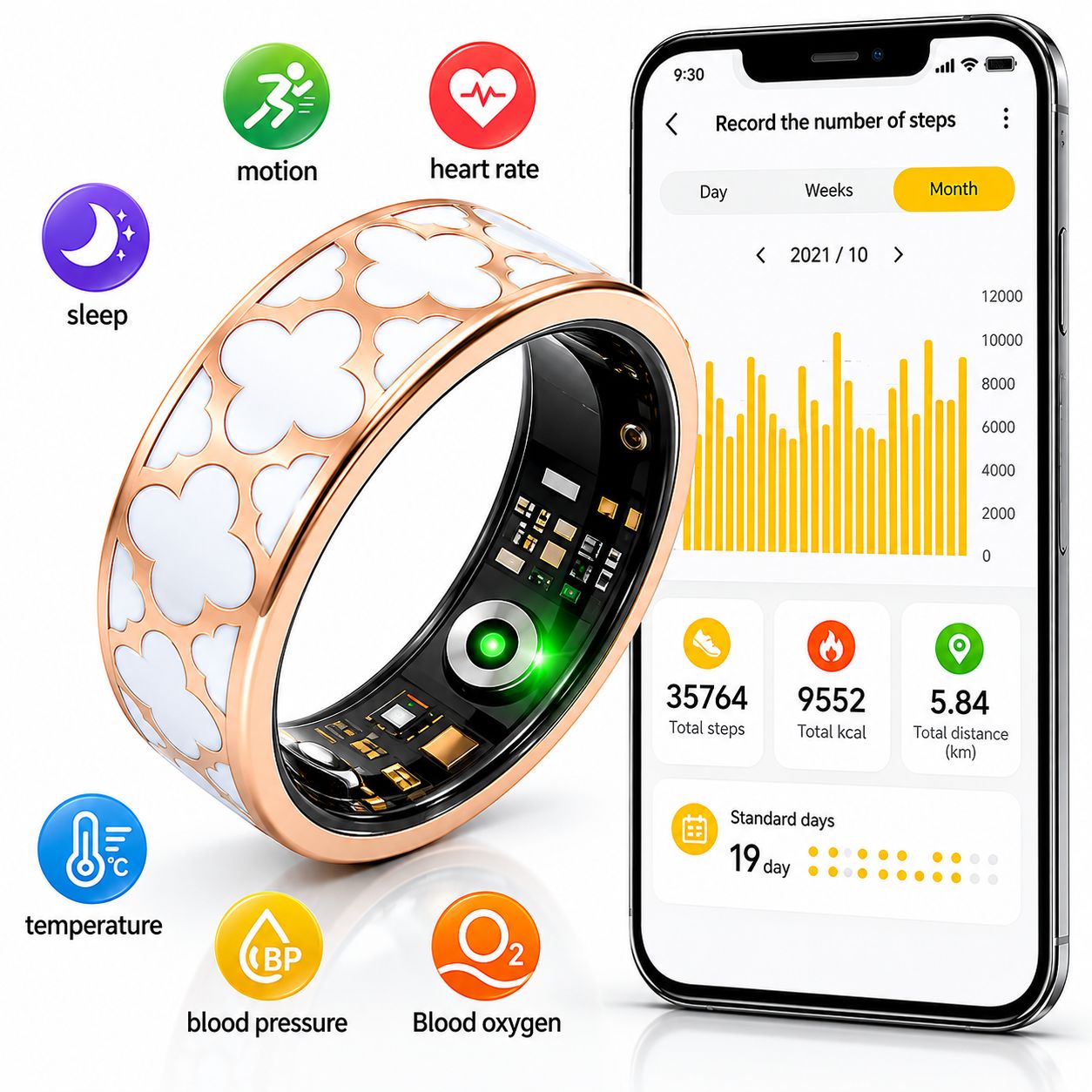 Cross-border Black Technology Smart Health Ring
