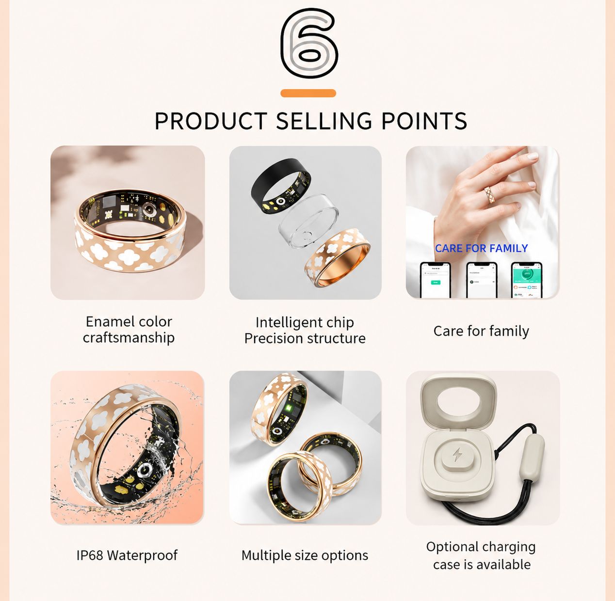 Cross-border Black Technology Smart Health Ring