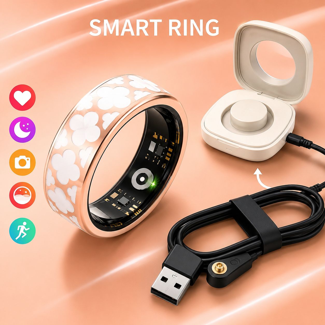 Cross-border Black Technology Smart Health Ring
