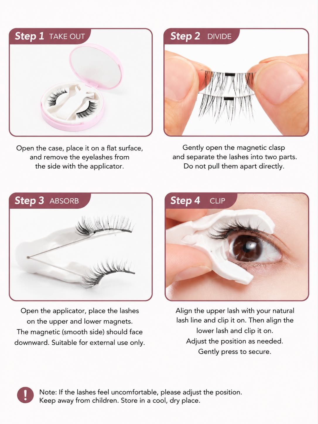 Fox Magnetic False Eyelashes – Natural Camellia Style