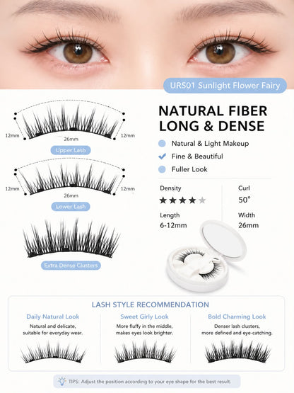 Fox Magnetic False Eyelashes – Natural Camellia Style