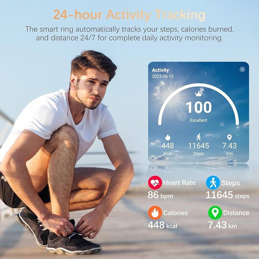 R04 Smart Ring Heart Rate Blood Pressure Blood Oxygen Sleep Calorie Exercise Step Counter