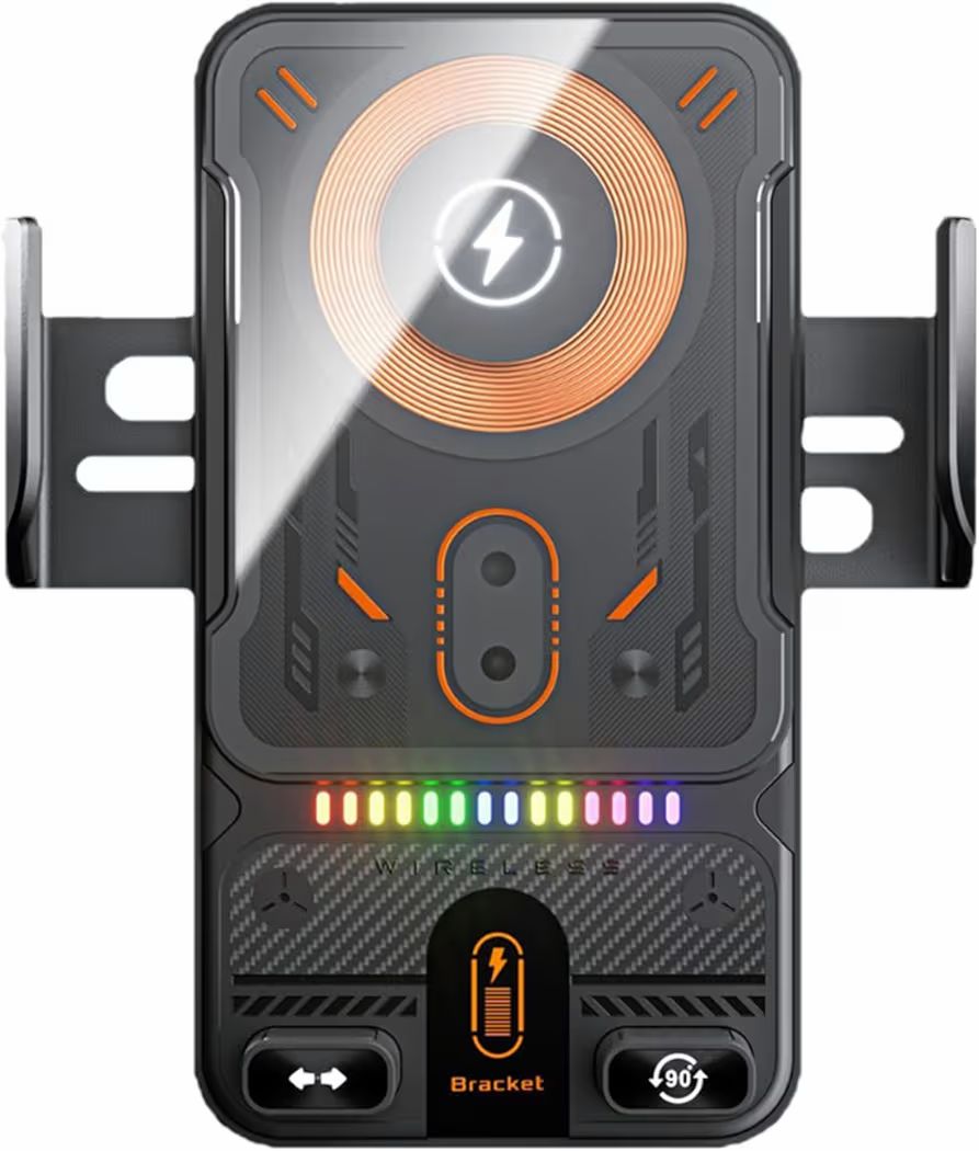 Smart Auto-Clamping 15W Wireless Car Charger & Phone Holder with Infrared Sensor and 360° Rotation
