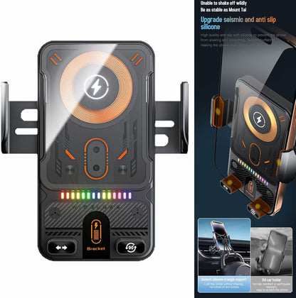Smart Auto-Clamping 15W Wireless Car Charger & Phone Holder with Infrared Sensor and 360° Rotation