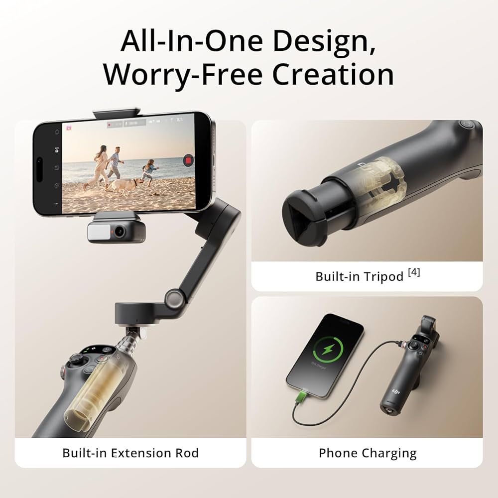 Dji Full-Scene Follow-Up Mobile Phone Stabilizer Om7P Smart Follow-Up Anti-Shake Handheld Gimbal Foldableing Selfie Stick