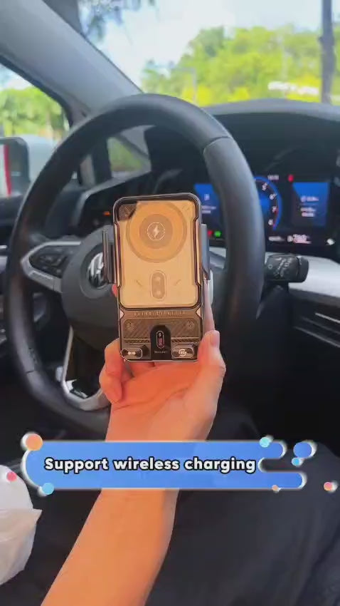 Smart Auto-Clamping 15W Wireless Car Charger & Phone Holder with Infrared Sensor and 360° Rotation
